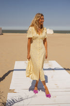 Poppy | Puff Sleeve Midi Dress
