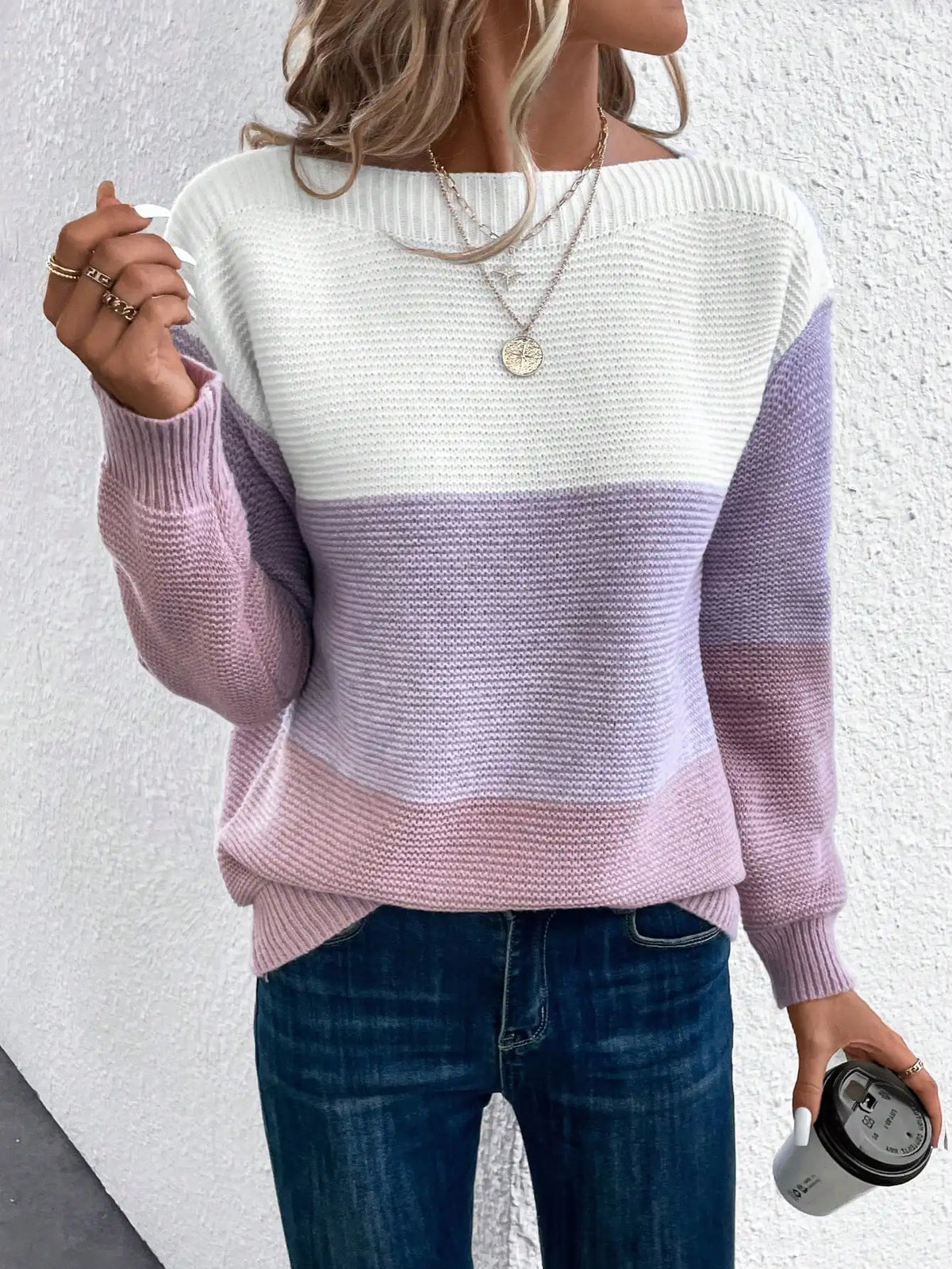 Rebecca | Ombre Knit Sweater with Round Neck