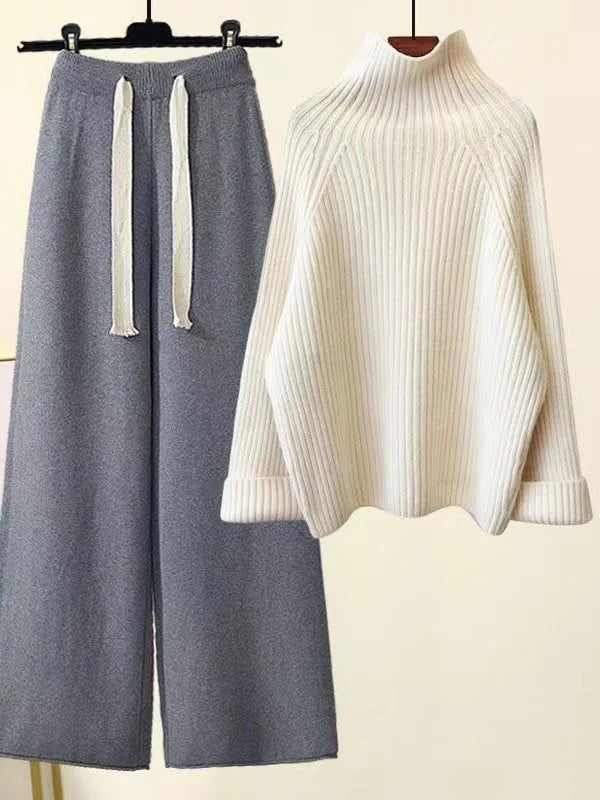Simone | Turtleneck Wide-Leg Knit Set