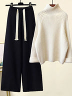 Simone | Turtleneck Wide-Leg Knit Set