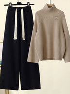 Simone | Turtleneck Wide-Leg Knit Set
