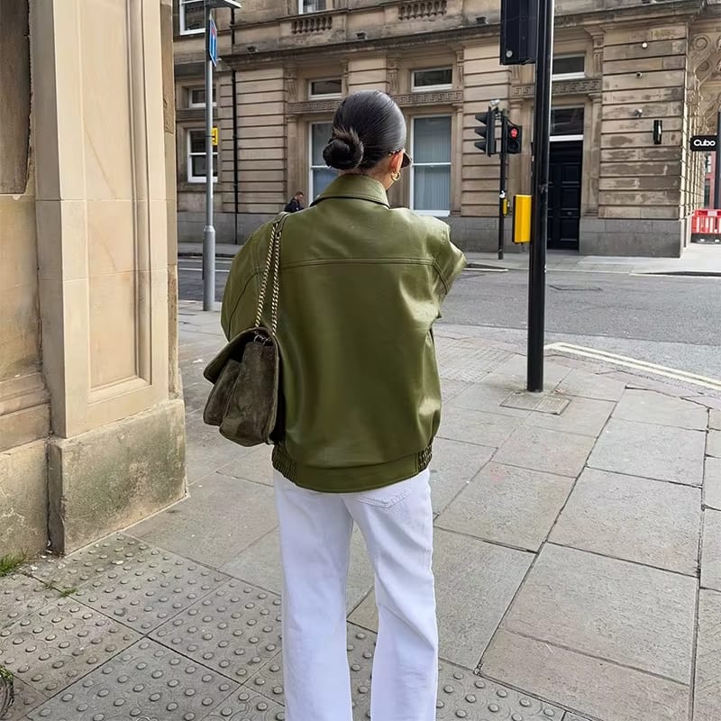 Ava | Faux Leather Oversized Jacket