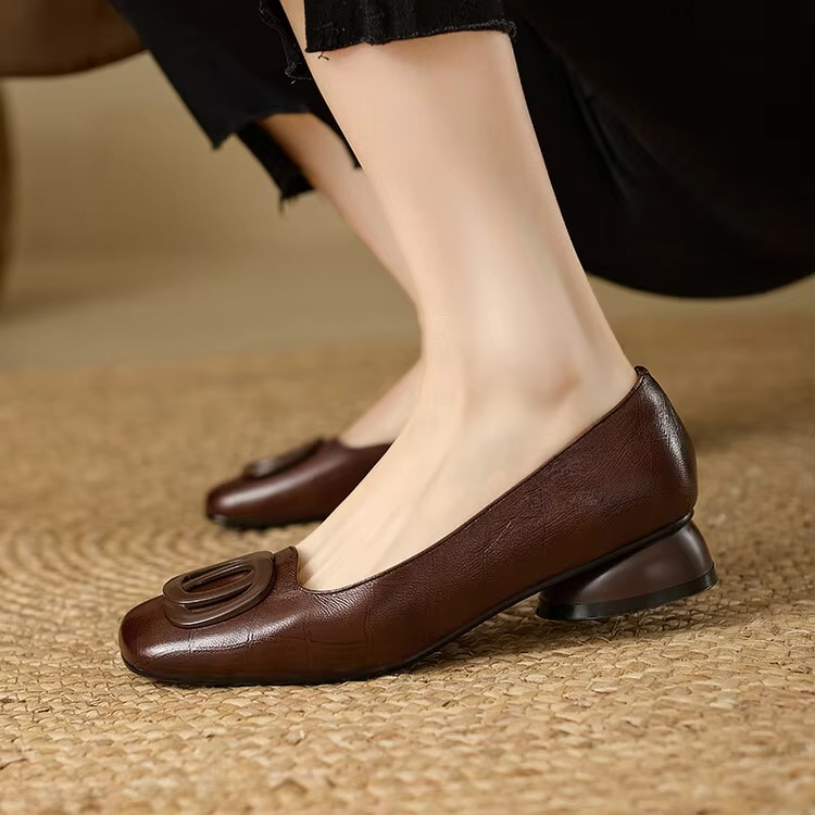Georgette | Square Toe Hardware Flats