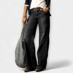 Cess | Women's Stylish Wide-Leg Denim Trousers in Vintage Look