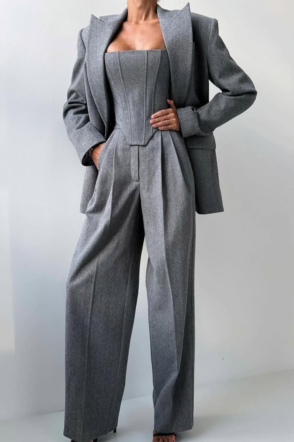 Valentina | Women's Three-Piece Set with Double-Breasted Blazer