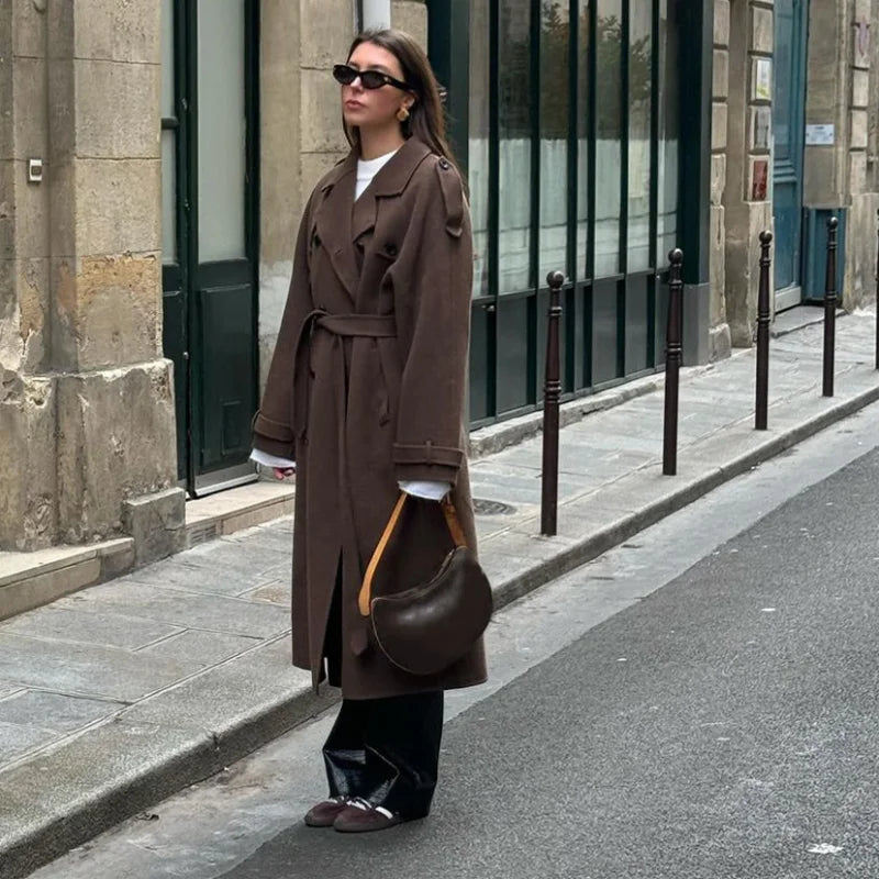 Charlie | Wool-Blend Belted Trench Coat