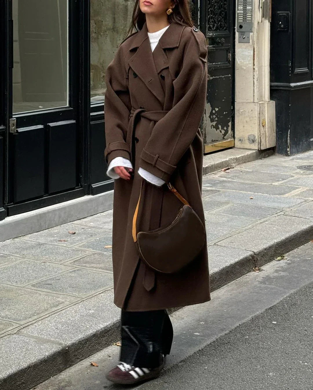 Charlie | Wool-Blend Belted Trench Coat