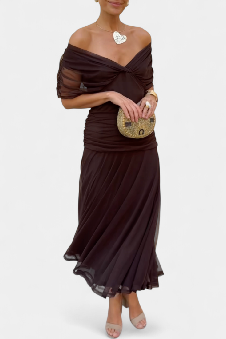 Fiona | Off-Shoulder Elegant Maxi Dress