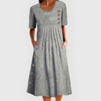 Corinne | Striped Midi Dress
