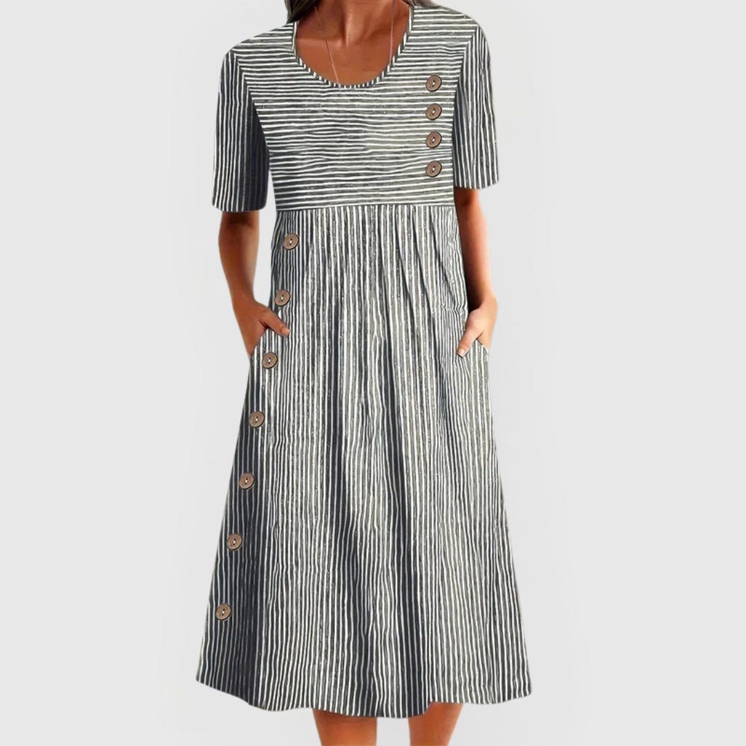 Corinne | Striped Midi Dress