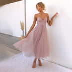 Adriana | Women's Sleeveless Midi Dress with Tie Waist