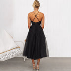 Adriana | Women's Sleeveless Midi Dress with Tie Waist