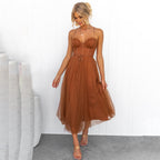 Adriana | Women's Sleeveless Midi Dress with Tie Waist