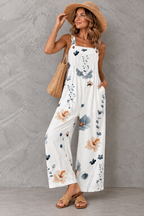 Coralee | Wide-Leg Statement Print Dungarees