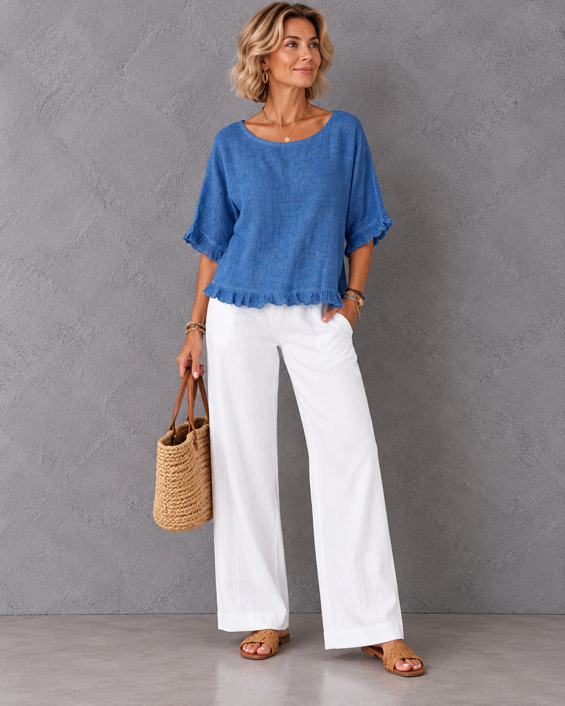 Emmeline | Women's Casual Elegant Blouse with Ruffle Detail