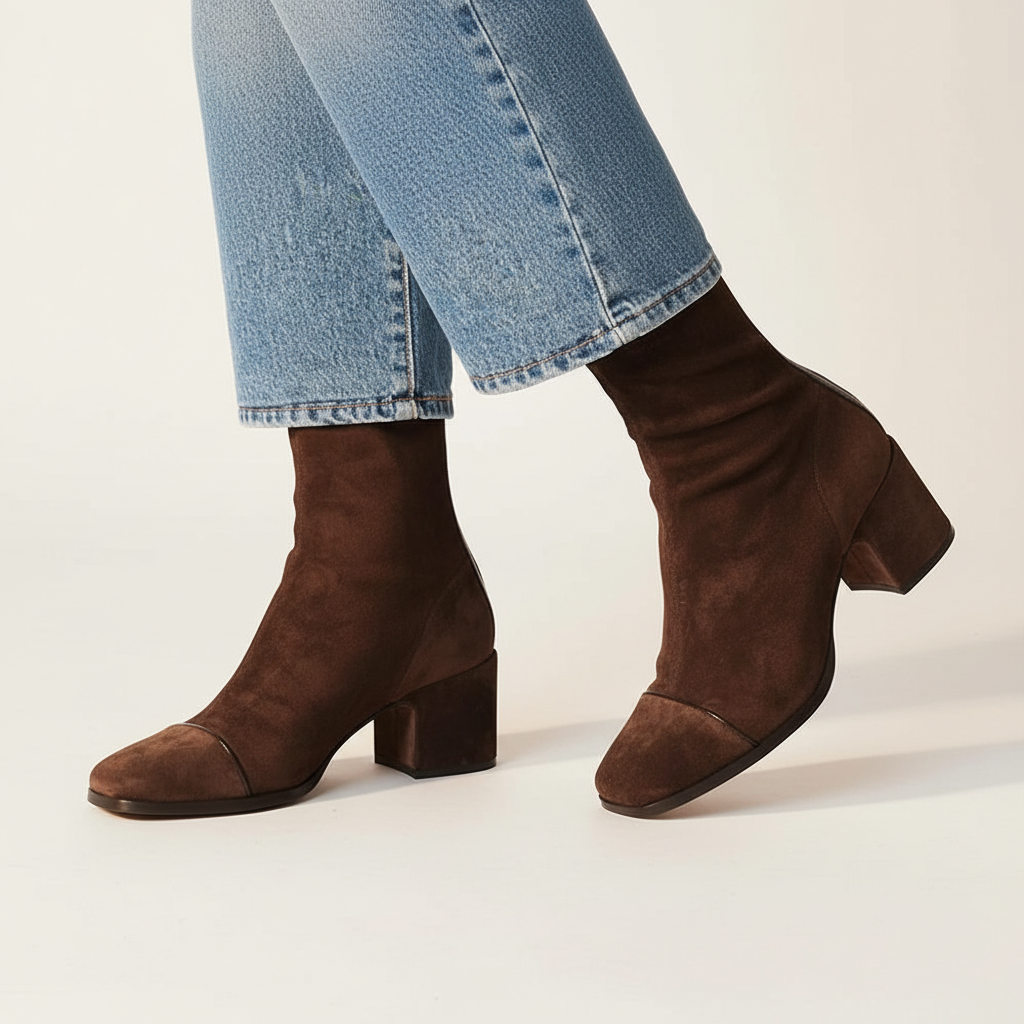 Chloe | Square Toe Block Heel Boots