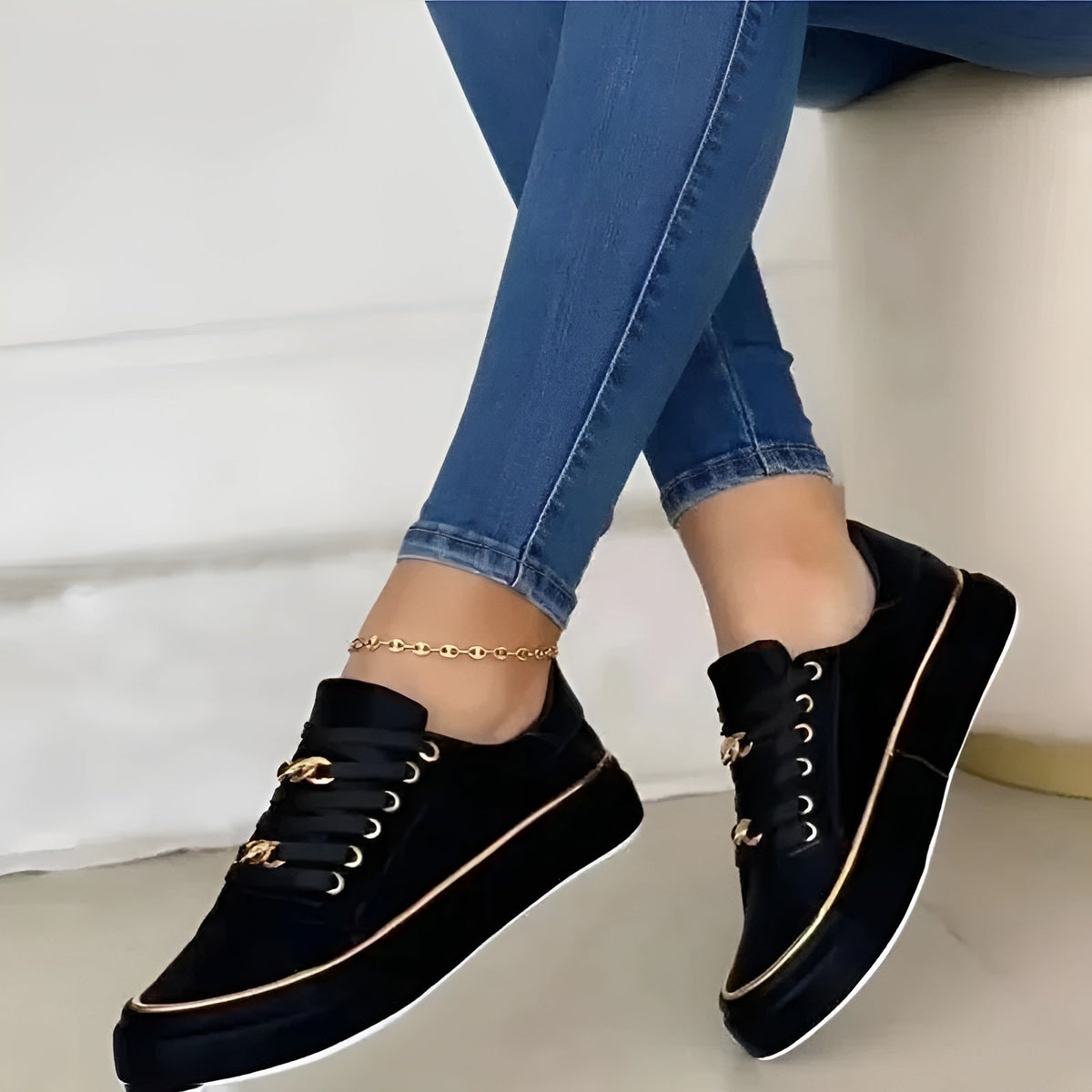 Ellie | Orthopedic Chain Detail Sneakers