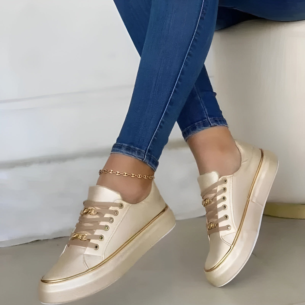 Ellie | Orthopedic Chain Detail Sneakers