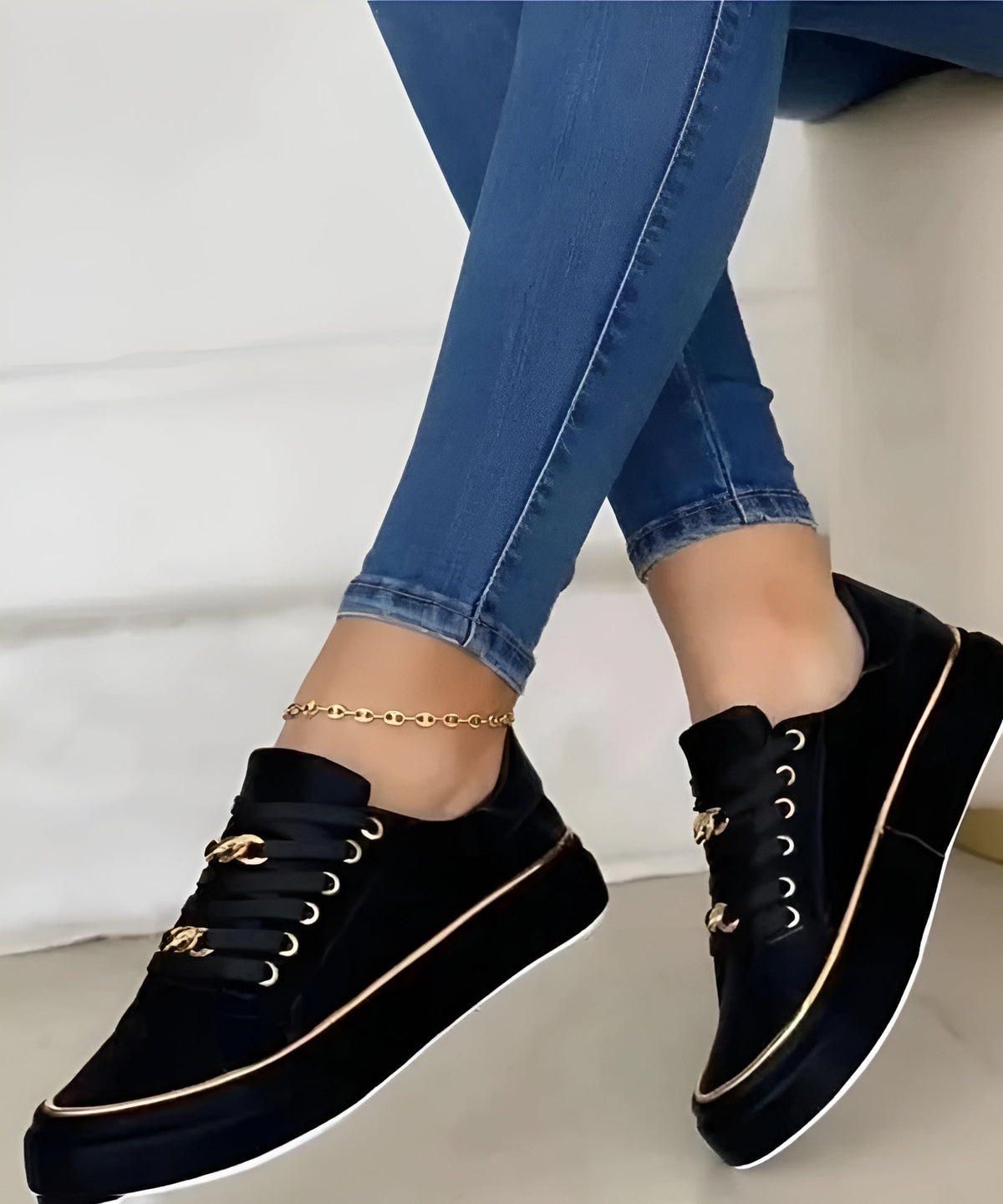 Ellie | Orthopedic Chain Detail Sneakers