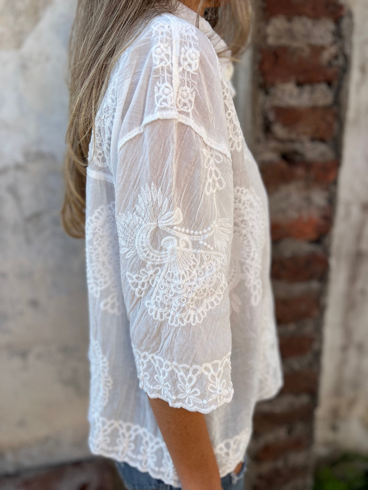 Yvonne | Embroidered Lace Blouse