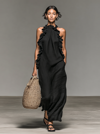 Lucy | Ruffle Sleeveless Maxi Dress