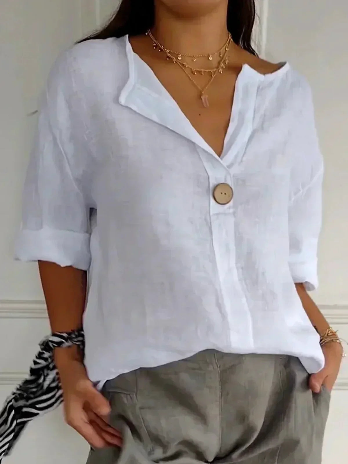 Nadine | Casual V-Neck Blouse