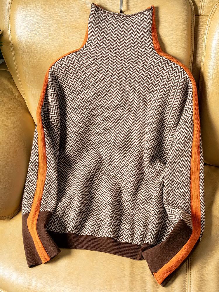 Delia | Striped Roll Neck Jumper