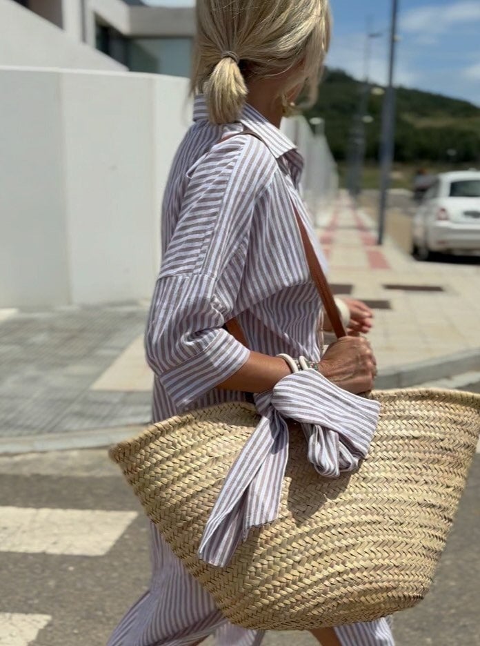 Delaney | Striped Shirt Dress
