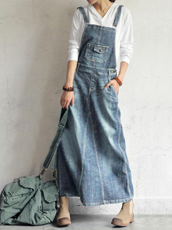 Demi | Denim Overall Dress
