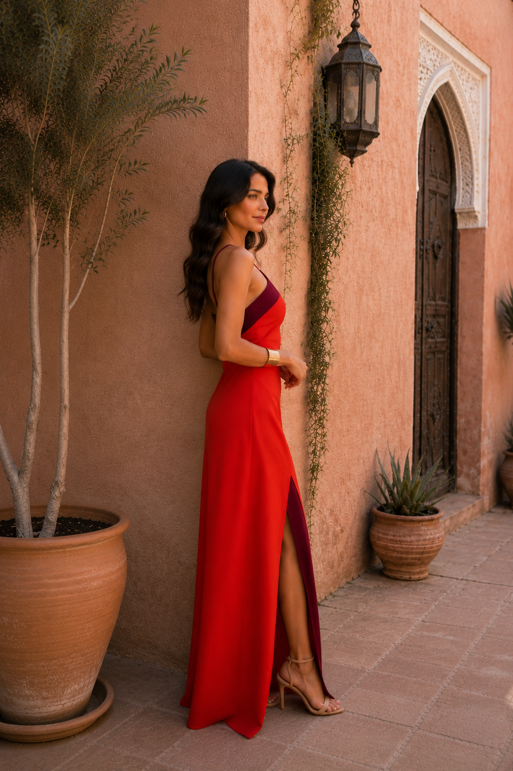 Reagan | Women's Halter Neck Maxi Dress with Side Slit