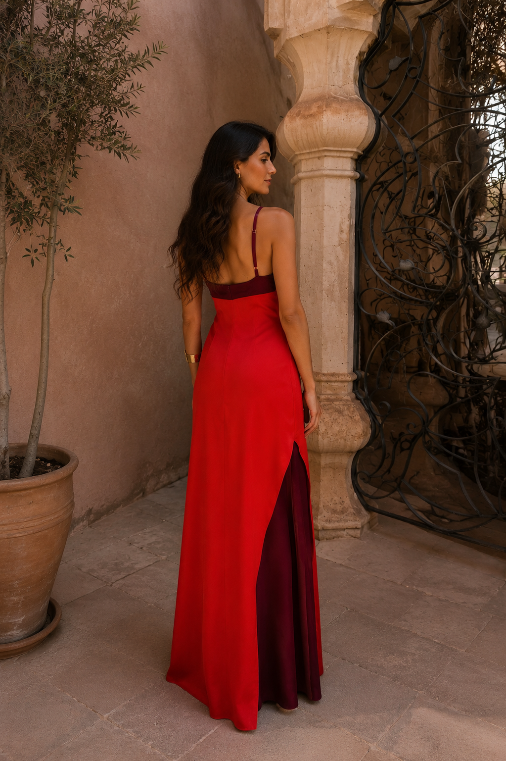 Reagan | Women's Halter Neck Maxi Dress with Side Slit