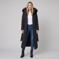 Quinley | Belted Faux Fur Hood Puffer Jacket