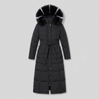 Quinley | Belted Faux Fur Hood Puffer Jacket