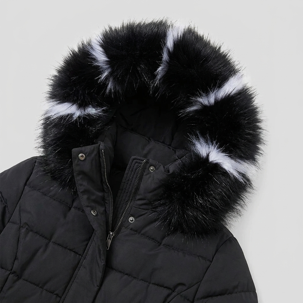Quinley | Belted Faux Fur Hood Puffer Jacket