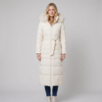 Quinley | Belted Faux Fur Hood Puffer Jacket