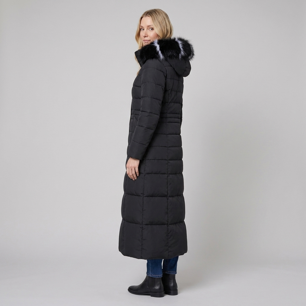 Quinley | Belted Faux Fur Hood Puffer Jacket