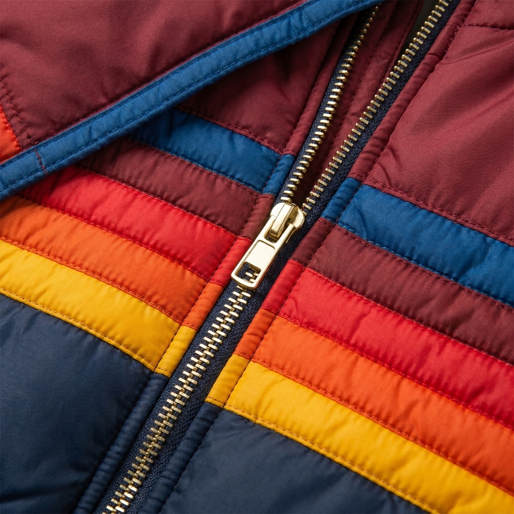 Coretta | Colour-Block Stripe Puffer