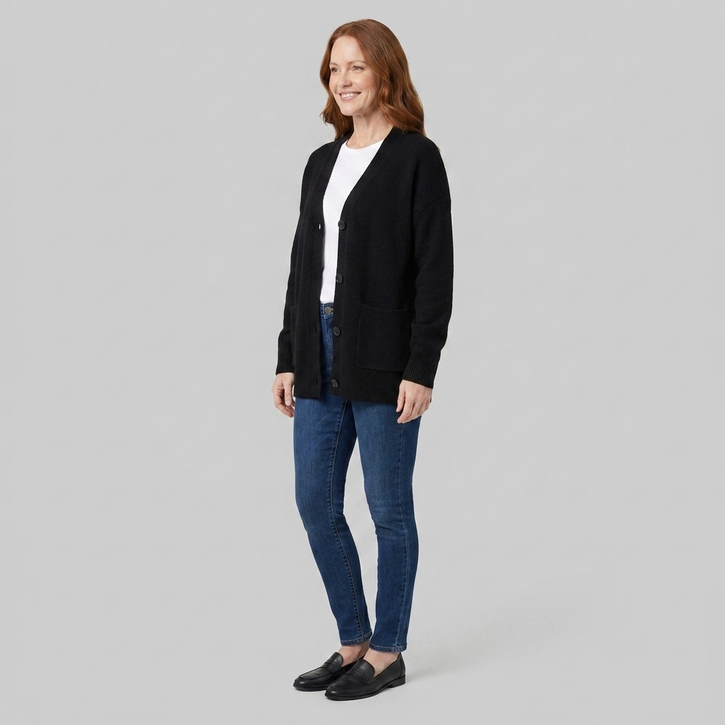 Marilou | Deep V-Neck Pocket Cardigan