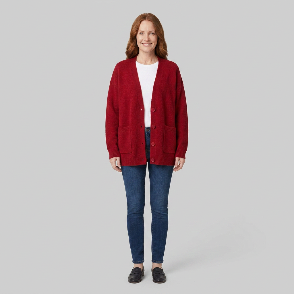 Marilou | Deep V-Neck Pocket Cardigan