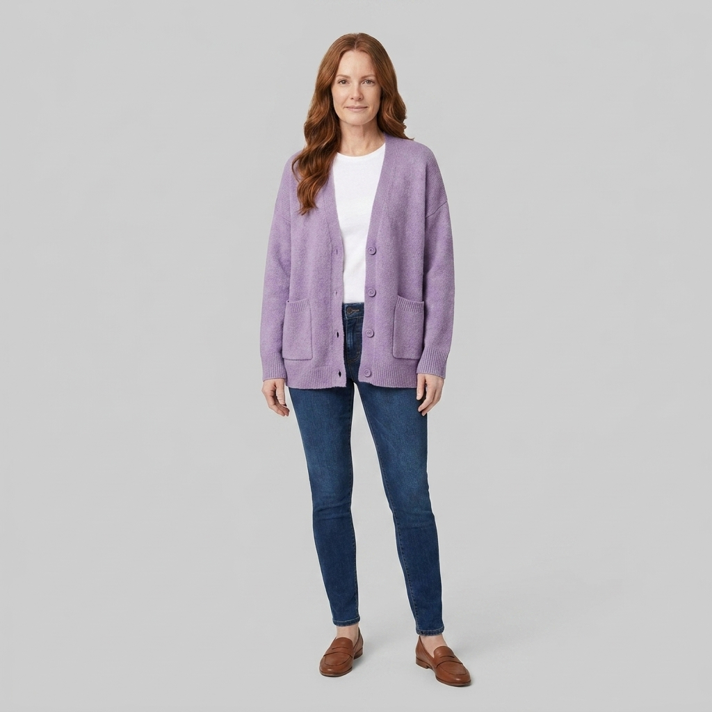 Marilou | Deep V-Neck Pocket Cardigan