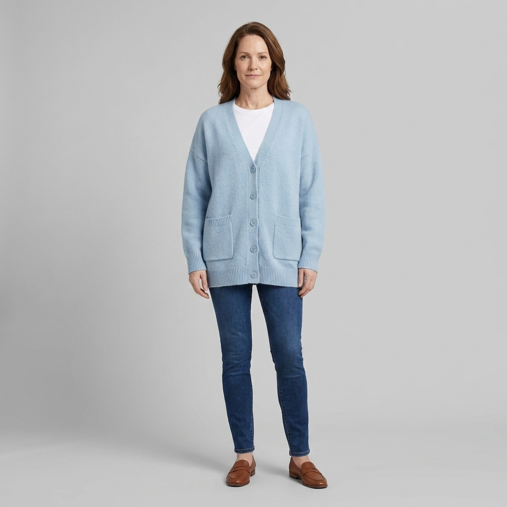 Marilou | Deep V-Neck Pocket Cardigan