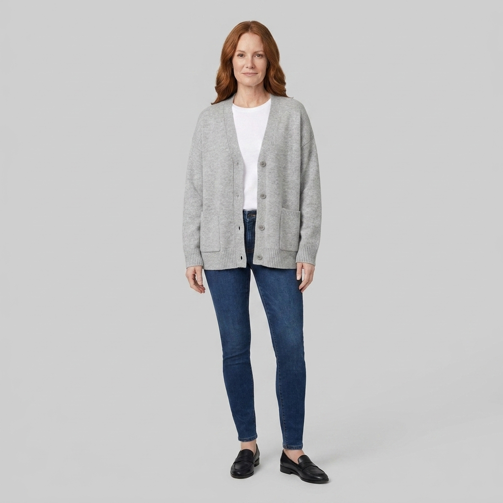 Marilou | Deep V-Neck Pocket Cardigan