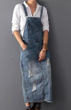 Demi | Denim Overall Dress