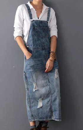 Demi | Denim Overall Dress