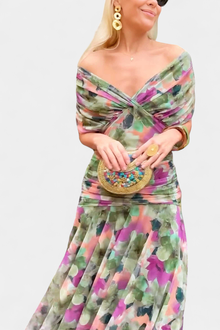 Fiona | Off-Shoulder Elegant Maxi Dress