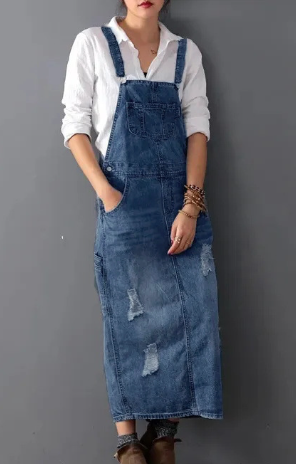 Demi | Denim Overall Dress
