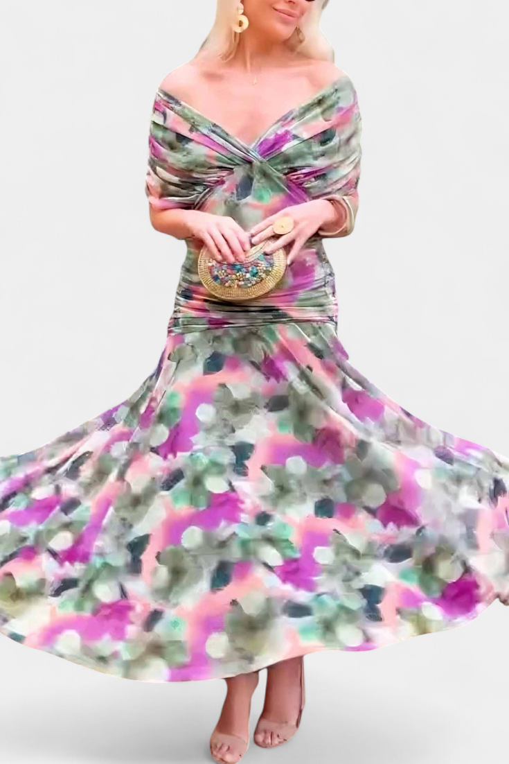 Fiona | Off-Shoulder Elegant Maxi Dress