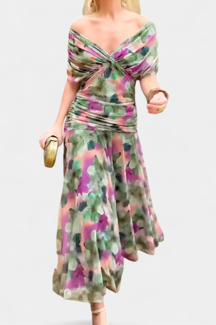 Fiona | Off-Shoulder Elegant Maxi Dress