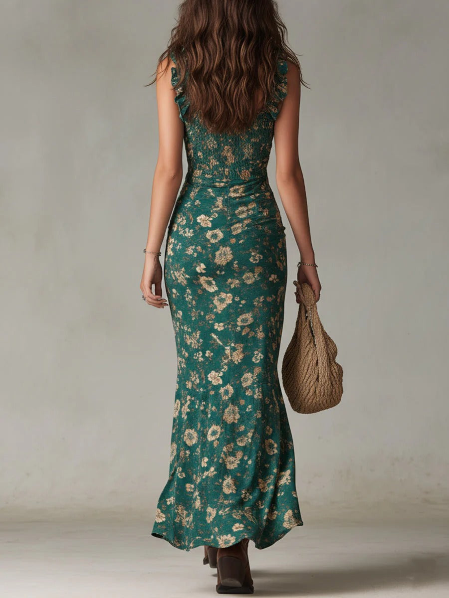Lucie | Ruched Floral Maxi Dress