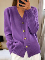 Ella | Heart Button Knit Cardigan